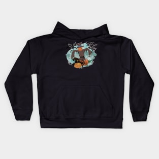 Scarecrow in the pumpkin patch Kids Hoodie